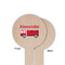 Firetruck Wooden 6" Food Pick - Round - Single Sided - Front & Back