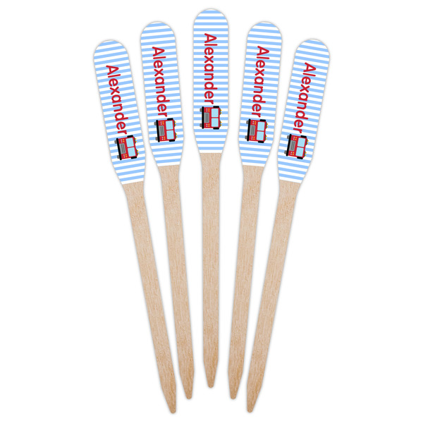 Firetruck Wooden Food Pick - Paddle - Fan View