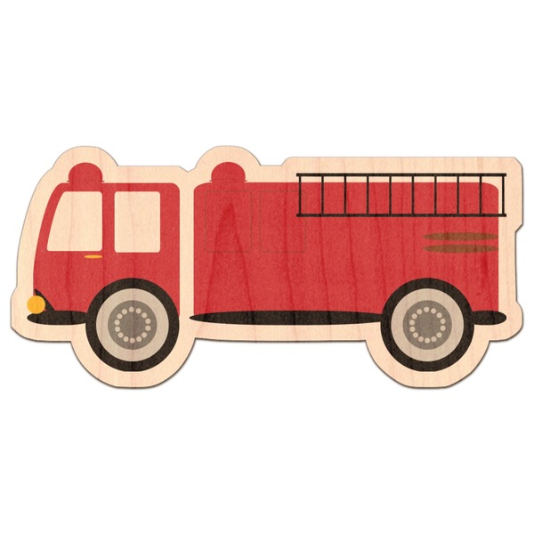Custom Firetruck Genuine Maple or Cherry Wood Sticker