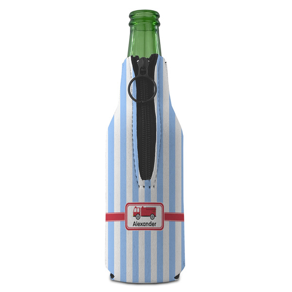 Firetruck Zipper Bottle Cooler - BACK (bottle)