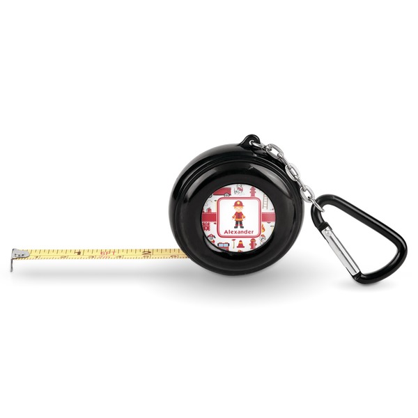 Custom Firefighter Character Pocket Tape Measure - 6 Ft w/ Carabiner Clip (Personalized)
