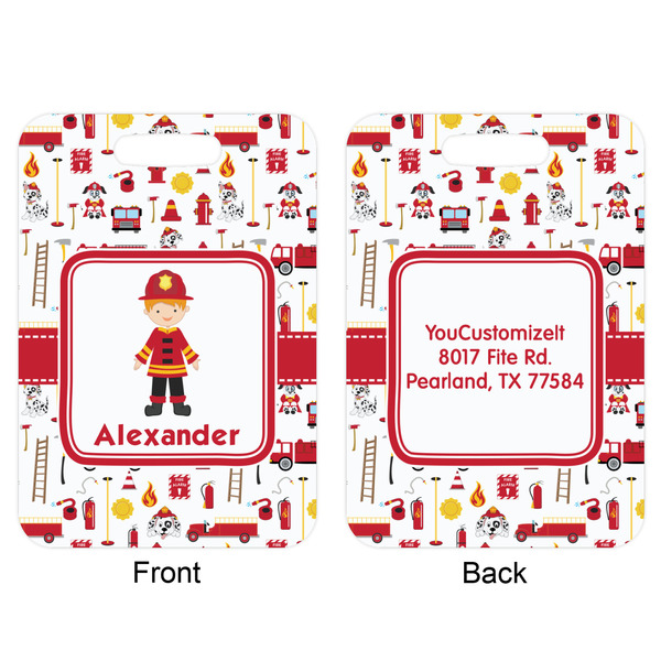 Firefighter Aluminum Luggage Tag (Front + Back)