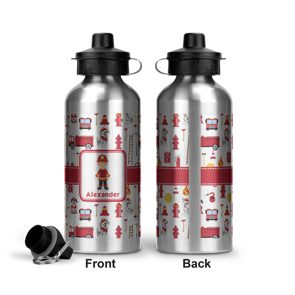 Firefighter Aluminum Water Bottle - Front and Back