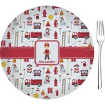 Firefighter Character 8" Glass Appetizer / Dessert Plates - Single or Set (Personalized)