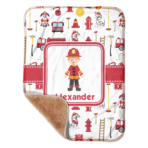 Custom Firefighter Character Sherpa Baby Blanket - 30" x 40" w/ Name or Text
