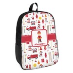 Firefighter Character Kids Backpack w/ Name or Text