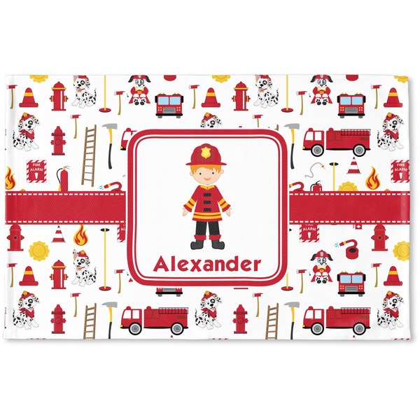 Custom Firefighter Character Woven Mat w/ Name or Text