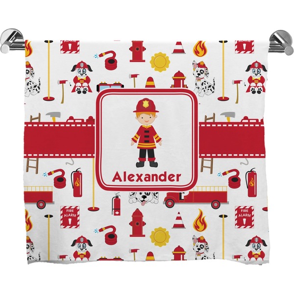 Custom Firefighter Character Bath Towel w/ Name or Text