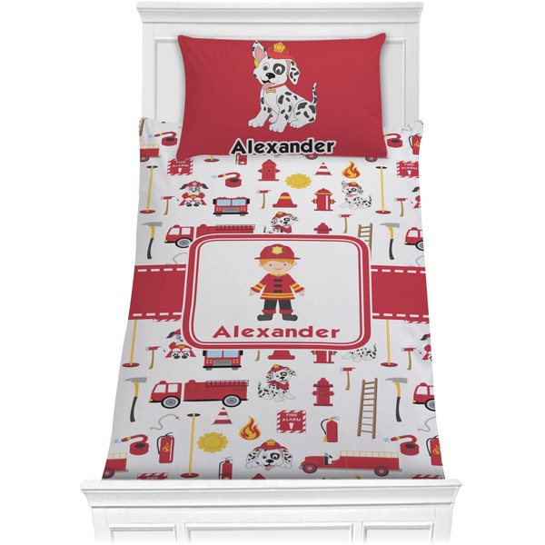 Custom Firefighter Character Comforter Set - Twin XL w/ Name or Text