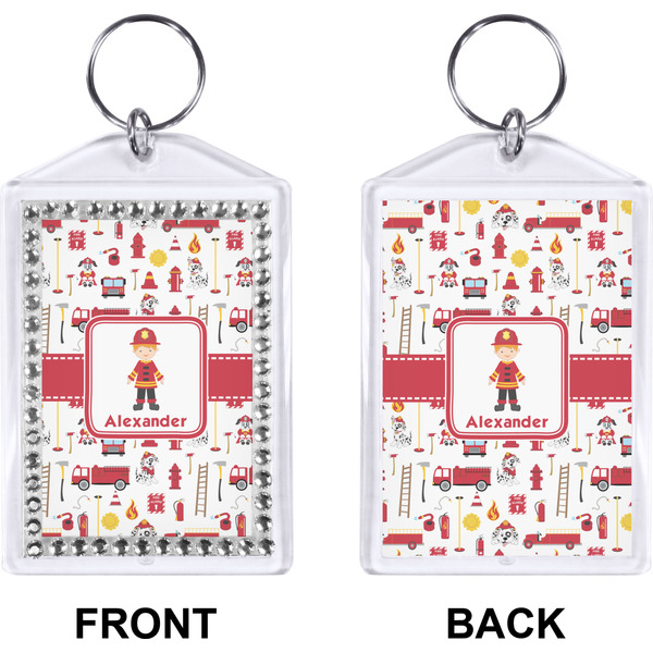 Firefighter Bling Keychain (Front + Back)