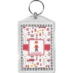 Firefighter Character Bling Keychain w/ Name or Text