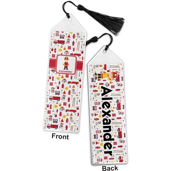 Firefighter Bookmark with tassel - Front and Back