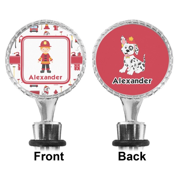 Firefighter Bottle Stopper - Front and Back