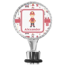 Firefighter Character Wine Bottle Stopper (Personalized)