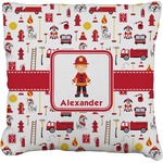 Firefighter Character Faux-Linen Throw Pillow 26" w/ Name or Text