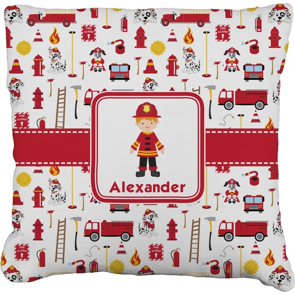 Custom Firefighter Character Faux-Linen Throw Pillow 26" w/ Name or Text