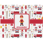 Firefighter Character Woven Fabric Placemat - Twill w/ Name or Text