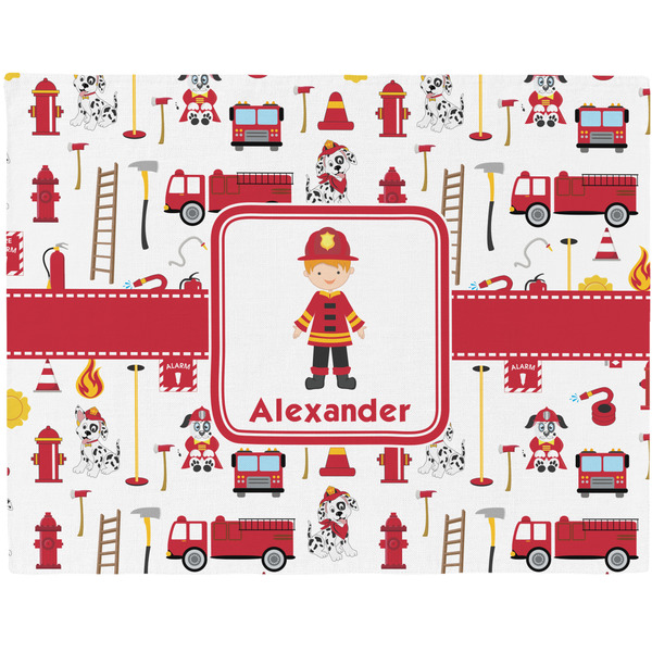 Custom Firefighter Character Woven Fabric Placemat - Twill w/ Name or Text