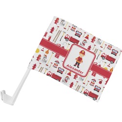 Firefighter Character Car Flag - Small w/ Name or Text