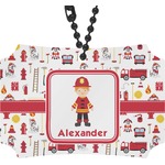 Firefighter Character Rear View Mirror Ornament w/ Name or Text
