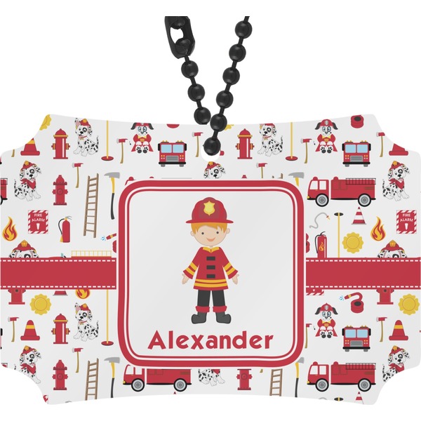 Custom Firefighter Character Rear View Mirror Ornament w/ Name or Text