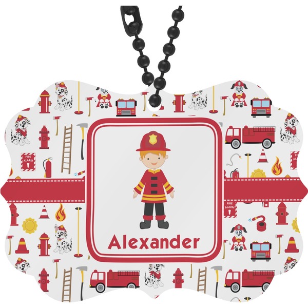 Custom Firefighter Character Rear View Mirror Charm w/ Name or Text