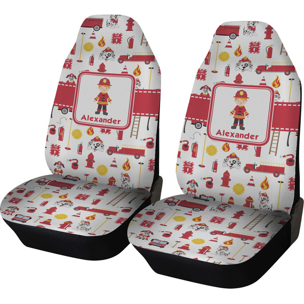 Custom Firefighter Character Car Seat Covers (Set of Two) w/ Name or Text
