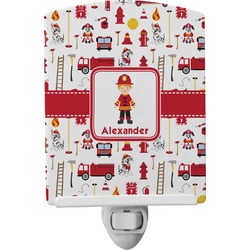 Firefighter Character Ceramic Night Light w/ Name or Text