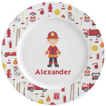 Firefighter Character Ceramic Dinner Plates (Set of 4) (Personalized)