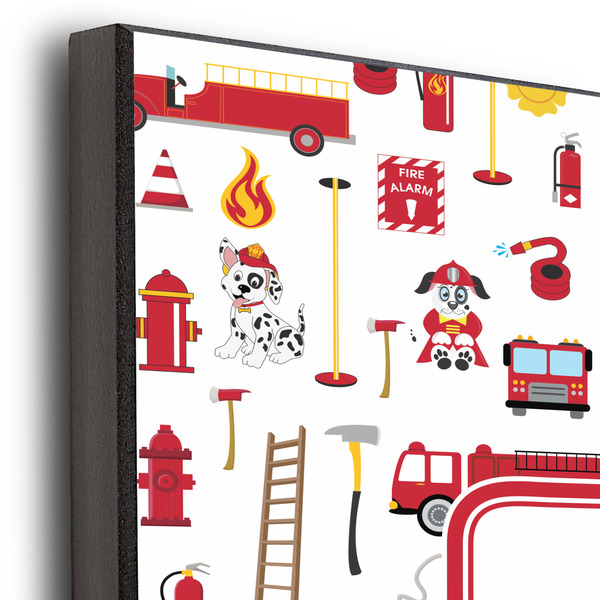 Firefighter Character 11x14 Wood Print - Closeup