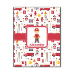 Firefighter Character Wood Print - 11x14 (Personalized)