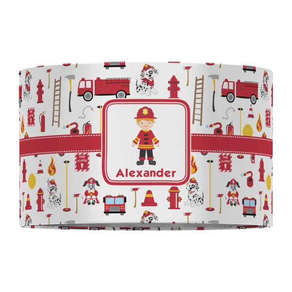 Firefighter Character 12" Drum Lampshade - FRONT (Fabric)