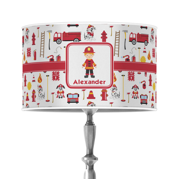 Custom Firefighter Character 12" Drum Lamp Shade - Poly-film (Personalized)