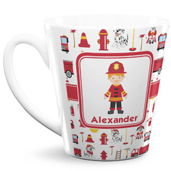 Firefighter Character 12 Oz Latte Mug (Personalized)