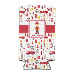 Firefighter Character Can Cooler (tall 12 oz) (Personalized)