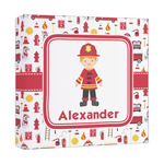 Firefighter Character Canvas Print - 12x12 (Personalized)