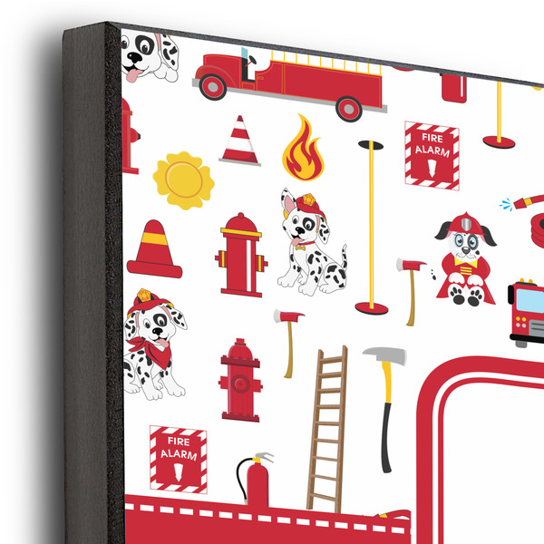 Firefighter Character 12x12 Wood Print - Closeup