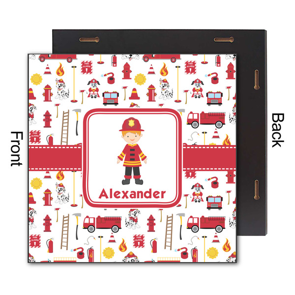 Firefighter Character 12x12 Wood Print - Front & Back View