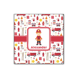 Firefighter Character Wood Print - 12x12 (Personalized)