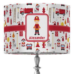 Firefighter Character 16" Drum Lamp Shade - Fabric (Personalized)