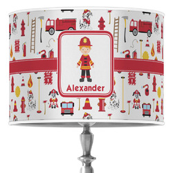 Firefighter Character 16" Drum Lamp Shade - Poly-film (Personalized)