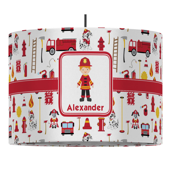 Custom Firefighter Character Drum Pendant Lamp (Personalized)
