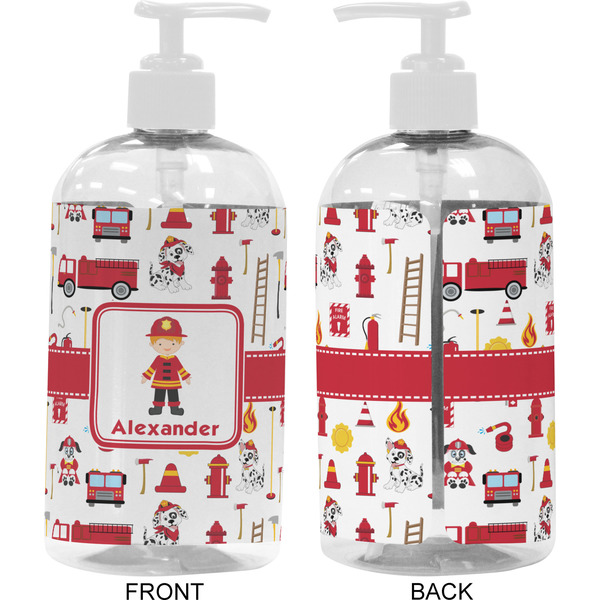 Firefighter Character 16 oz Plastic Liquid Dispenser- Approval- White