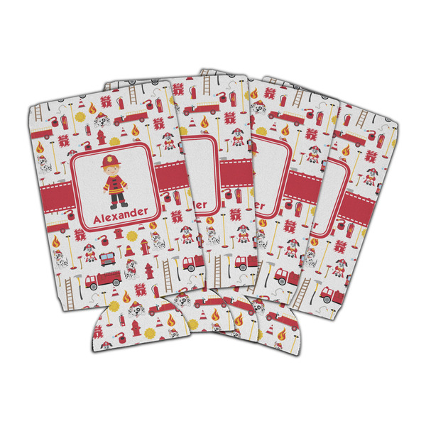 Custom Firefighter Character Can Cooler (16 oz) - Set of 4 (Personalized)