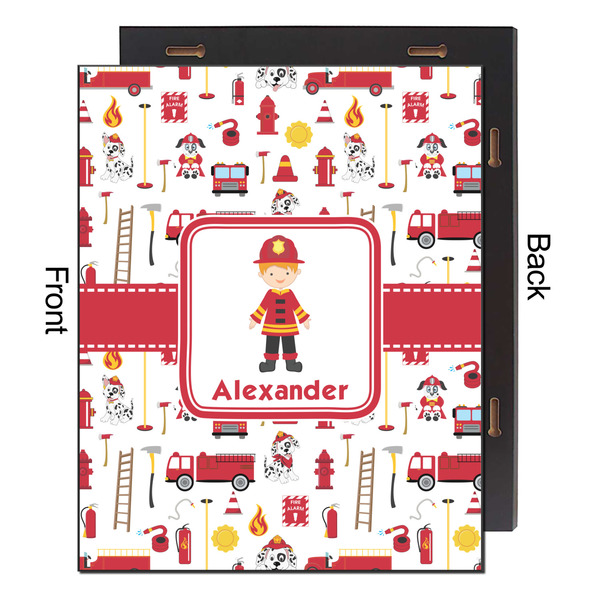Firefighter Character 16x20 Wood Print - Front & Back View