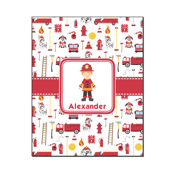 Custom Firefighter Character Wood Print - 16x20 (Personalized)