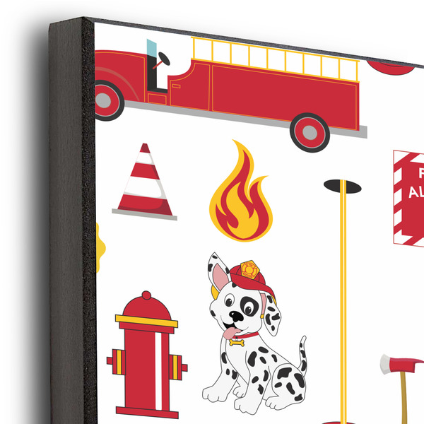 Firefighter Character 20x24 Wood Print - Closeup