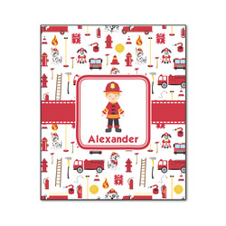 Firefighter Character Wood Print - 20x24 (Personalized)