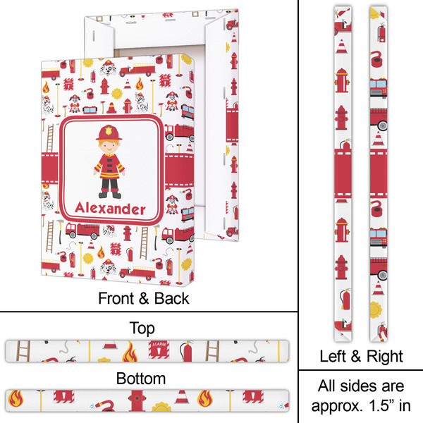 Firefighter Character 20x30 - Canvas Print - Approval