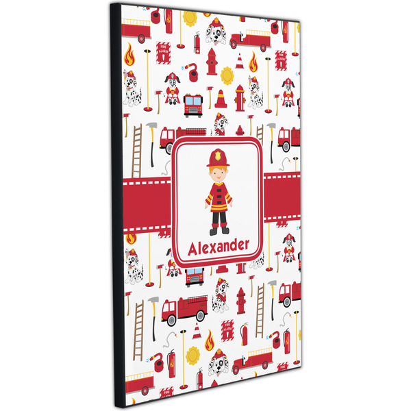 Firefighter Character 20x30 Wood Print - Angle View